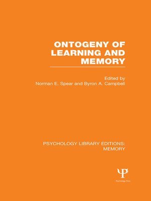 cover image of Ontogeny of Learning and Memory (PLE
